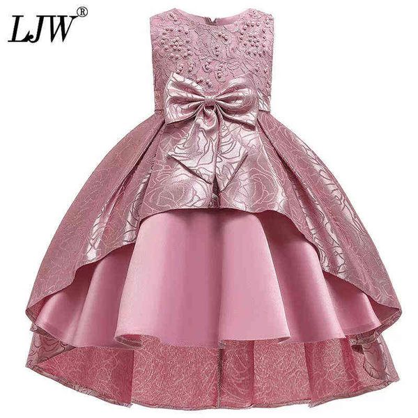 Abiti da ragazza trail abito da sposa per abiti da ragazza Abito per bambini Abito da sera principessa ragazza festa di compleanno fiocco tutu costume Y220510