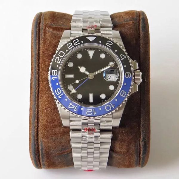 

mens 40mm automatic mechanical watches business waterproof wristwatch montre de luxe stainless steel strap festival gift, Slivery;brown