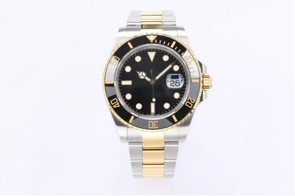 

ew factory men's watch 41mm 18k gold ceramic bezel durable 3235 automatic movement super luminous sapphire folding buckle submersible s, Slivery;brown