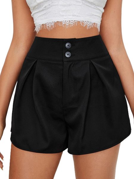 

h.igh w.aist fold pleated s.horts x5cq#, White;black