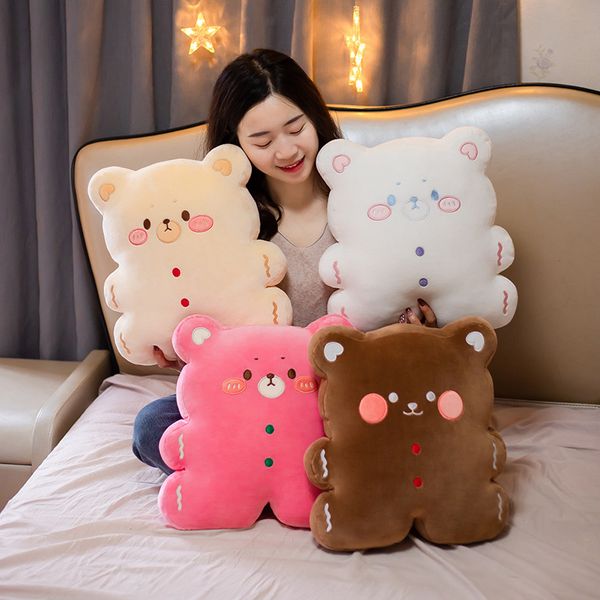 Cute Biscuit Bear Plush Toy Pillow Sleeping Pillow Home Office School Car Seat Cushion
