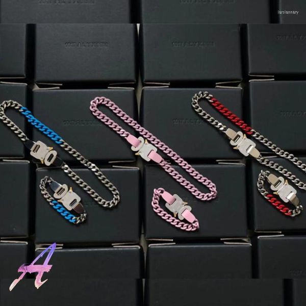 Catena di collegamenti 9SM Collegamenti colorati braccialetti di alta qualità uomini donne 1017 bracciale alyx logo fibbia metallica a catena laries22