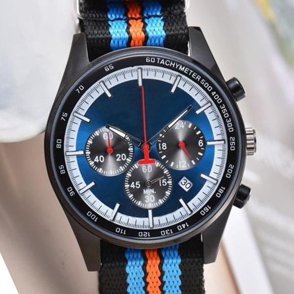 

mens date watch function chrongraph men watches os quarz movement leather strap sports watch wristwatches, Slivery;brown