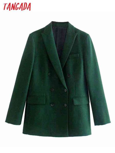 

suit tangada 2022 fashion women dark green long suit pants trousers pockets off, White;black