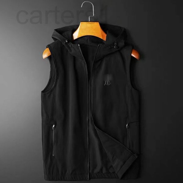 

men's vests designer light luxury 2022 spring and summer new thin vest men's solid color waistcoat vest hooded coat efkh, Black;white
