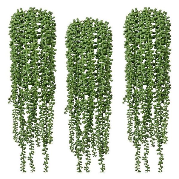 Dekorative Blumen Kränze Stück künstliche gefälschte Perlenkette Pflanze Faux hängende Sukkulenten PflanzenDekorativ