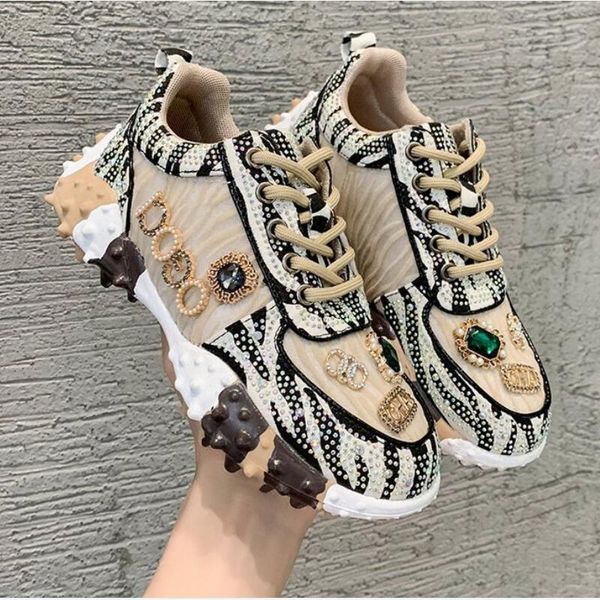 

retro diamond sneakers for women spelling cream daddy shoes with high and thick soles and high letters casual shoes a17