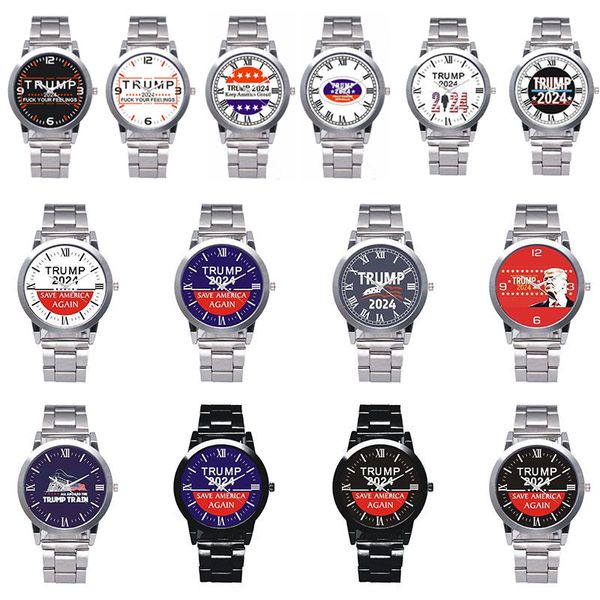

14 styles trump 2024 wrist watch party favor donald retro men quartz watches