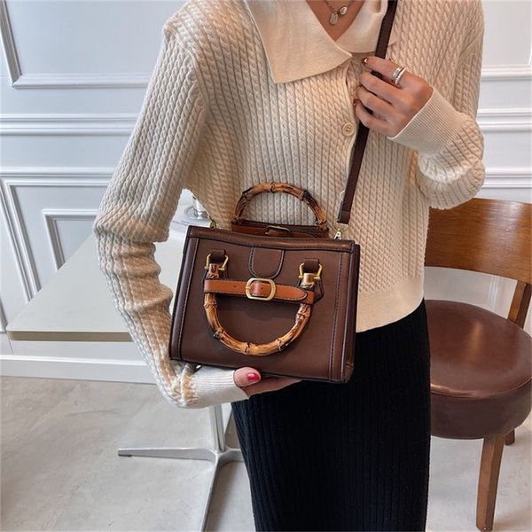

spring women's bag retro personality bamboo hand bill of lading shoulder messenger tote bag small bags_model06a8
