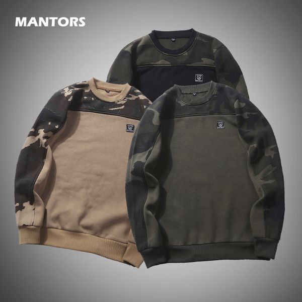 

men casual sweatshirts camouflage fleece pullover hoodie autumn winter men brand sweatshirt patchwork hoodies drop, Black