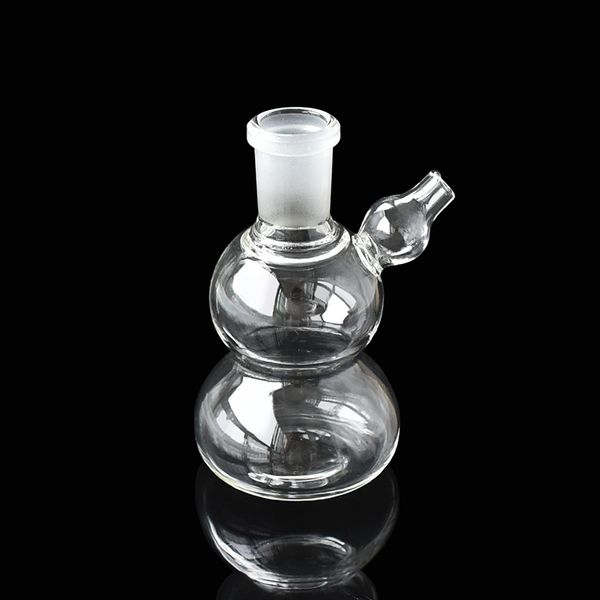 Kleine Mini-Rauchpfeife, 14 mm weibliches klares Shisha-Set, zwei Glas-Perkolator-Bong-Dab-Rig mit Tabakschale, Shisha, einwegbare, kürbisförmige 3,4-Zoll-Glaspfeifen
