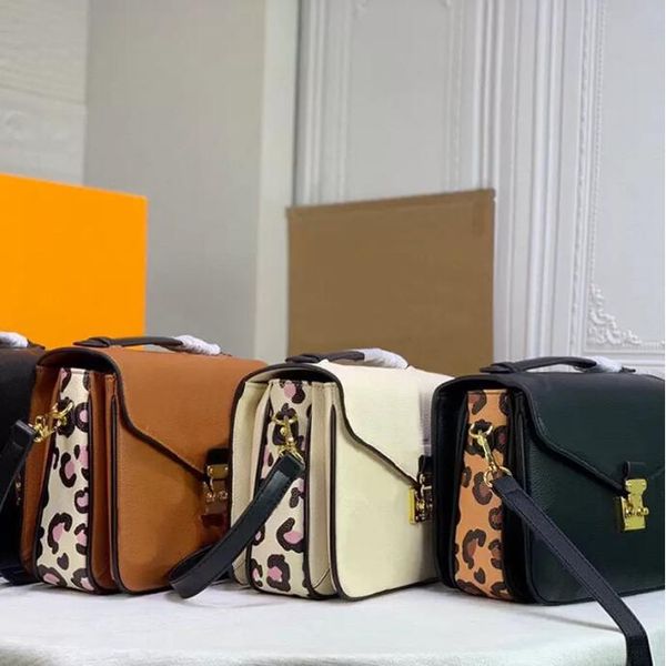 Kleine quadratische Tasche für Damen, hochwertige Leoparden-Umhängetasche, Geldbörse, Griff aus echtem Leder, S-Lock-Schultertaschen, abnehmbarer Riemen, Geldbörsen, modische Handtasche