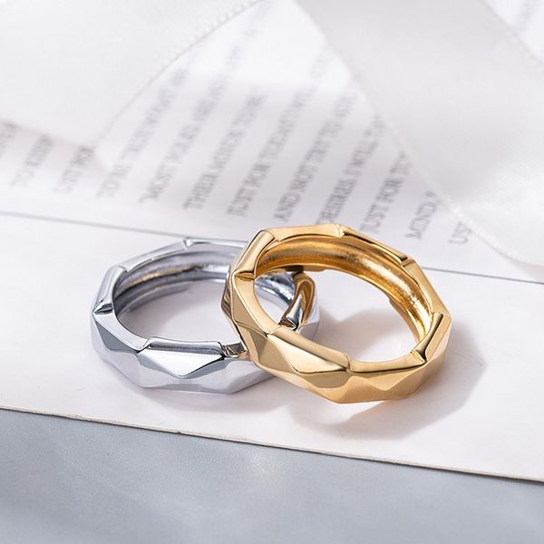 

men's and women's rings designers design couples' rings neutral 3-color fashion jewelry, Silver