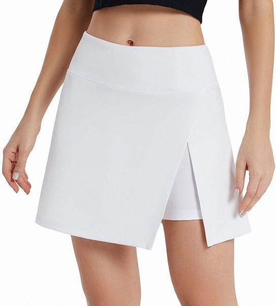 

women's tennis skirts skorts slit high waisted golf athletic workout mini skirt with shorts pockets u2hh#, Black;gray