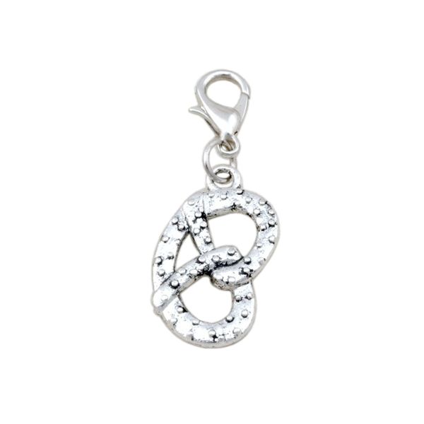 

100pcs philadelphia soft pretzel food floating lobster clasps charm pendant for jewelry making necklace findings a-101b, Bronze;silver