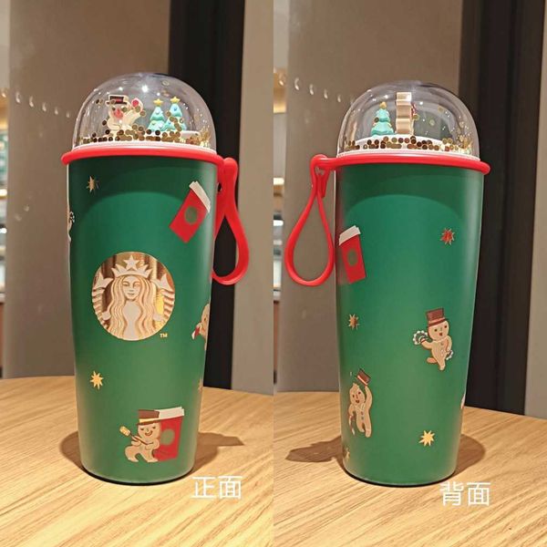 

2021 starbucks christmas gingerbread man performance stainless steel mug magnet penguin cup cover coffee cup