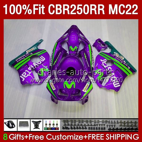 Einspritzung für HONDA MC22 CBR 250RR 250 RR CBR250 CC Lila Movistar 90 91 92 93 94 95 96 97 98 99 131No.215 CBR250RR CBR 250CC 1990 1991 1992 1993 1996 1997 1998 1999 Verkleidungen