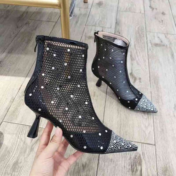 

boots women's pointed boots luxury fashion shoes summer and autumn series, Black