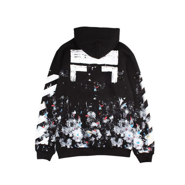 

mens classic offs luxury sweatshirts fashion brand hoodie designers letter pullover back oil paint arrow x men women t shirt hoodies jacket, Black