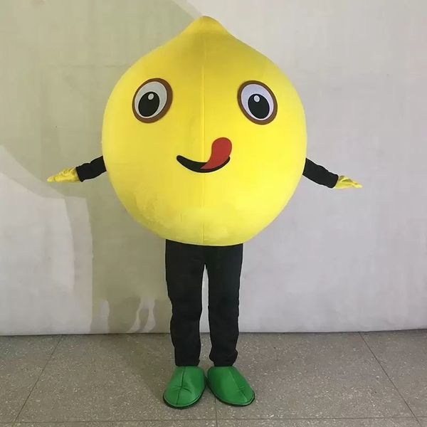 2022 Halloween Lindo Lemon Mascot Traje Dos Desenhos Animados Frutas Anime Tema Caráter Natal Carnaval Festa Fantasia Fantasia Adultos Tamanho Outdoor Outfit