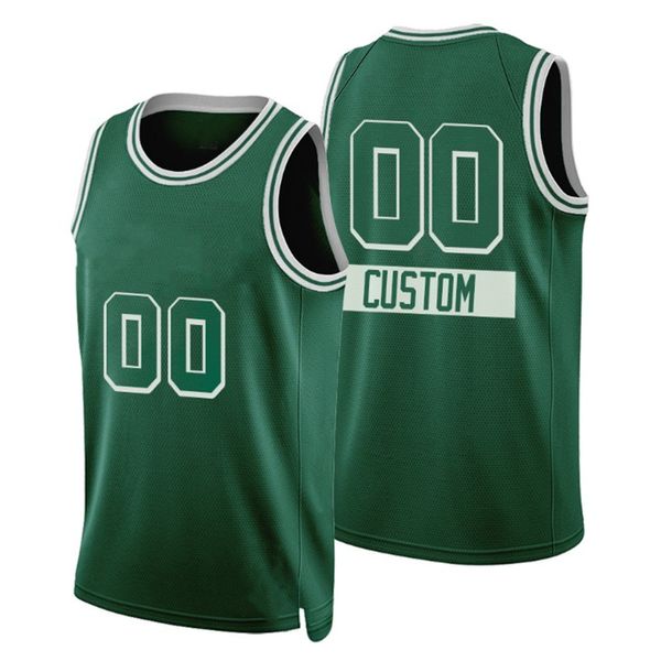 Stampato Boston Custom Design fai-da-te Maglie da basket Personalizzazione Uniformi della squadra Stampa personalizzata qualsiasi nome Numero Uomo Donna Bambini Ragazzi Maglia verde