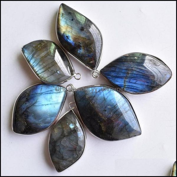 

pendant necklaces pendants jewelry beautif natural labradorite copper edging irregar charms dhsrq, Silver