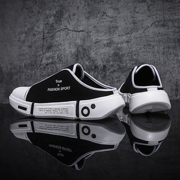 

slippers casual men moccasins slip on sandals black grey white outdoor slides vacation shoes