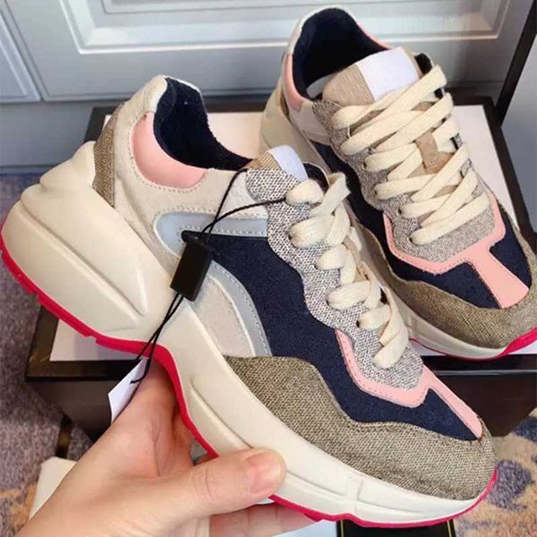 

2022 new rhyton designer sneaker casual shoes 620185 99wf0 4371 vintage couple shoes, Black