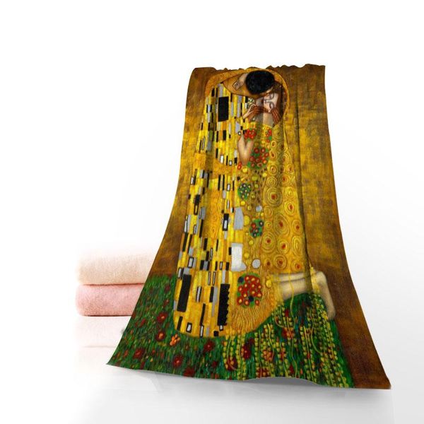 Toalha personalizada Gustav Klimt Face/Banho Toalhas de Microfibra de Microfibra para Crianças Mulheres Gosperado 70x140cmtowel