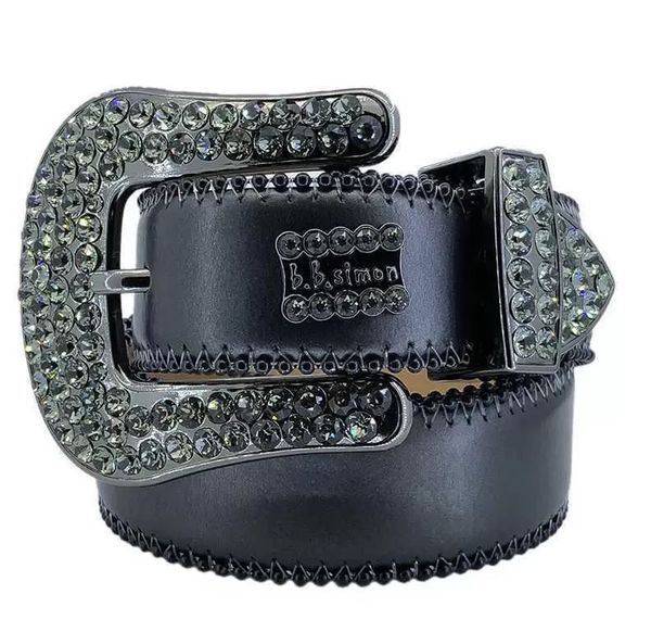 

2022 designer bb simon belts for men women shiny diamond belt black on black blue white multicolour with the logo, Black;brown