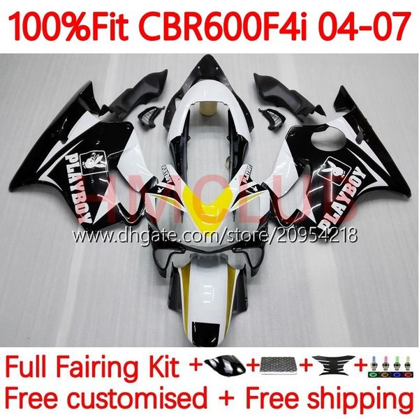 Корпус плесени для инъекции для Honda CBR 600 F4i FS CC F4 I 600F4I 600CC 04-07 138NO.74 CBR600F4I CBR600 F4I 04 05 06 07 CBR600FS 2004 2005 2006 2007 OEM FACING KIT Black White