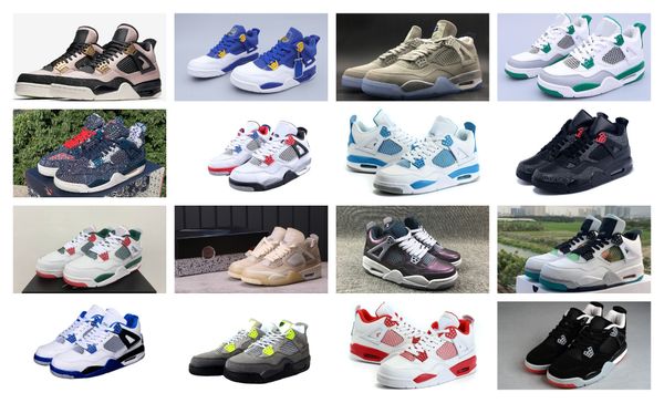 

2022 traderjoes with box mens and womens basketball shoes sneakers for men 4s white cement motorsport pure money bred peach dark navy black