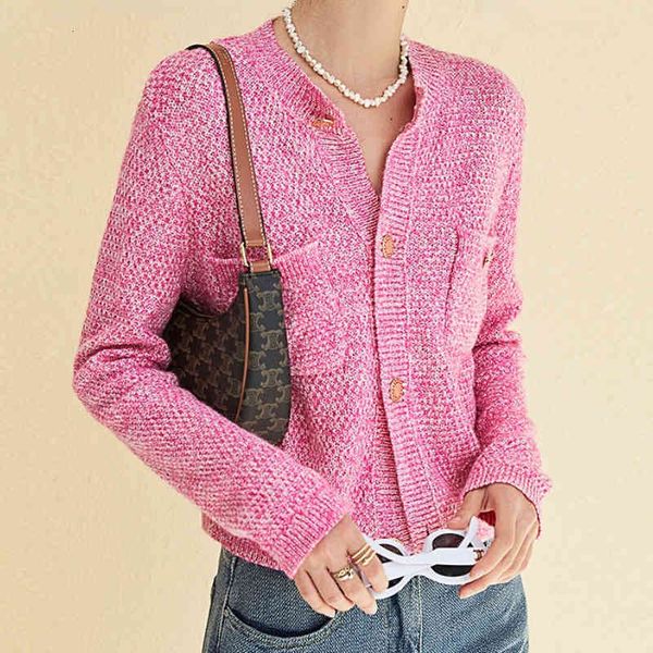 

women's sweaters meje spring summer woman pink pocket front knitted cardigan franch pairs style drop 7tra, White;black