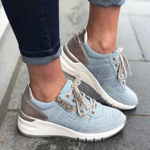 

elling plus size round toe match color front lace up women's causal sneakers fashion female footwear zapatillas mujer designer classic