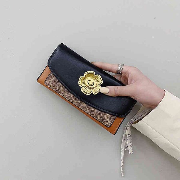 

designer leather card coac h wallet womens mens fashion casua camellia long wallet new multi small card fashionable versatile large capacity, Red;black
