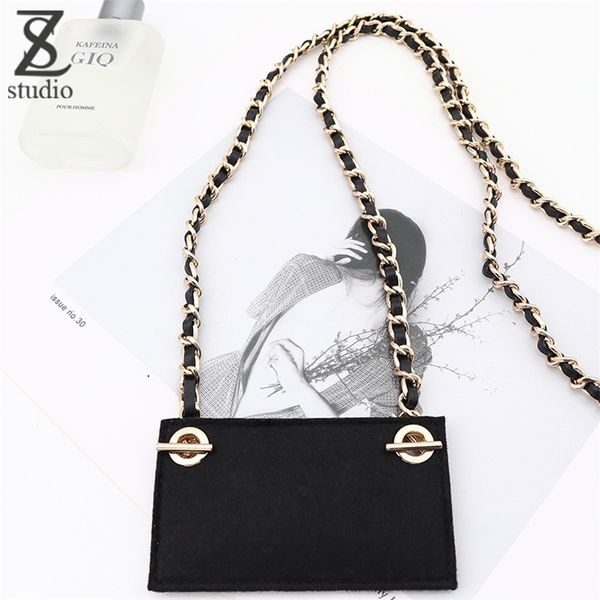 

the transformation of xiao xiang card bag zero wallet inner bladder chain stick strip non-stick diagonal 220426, Black