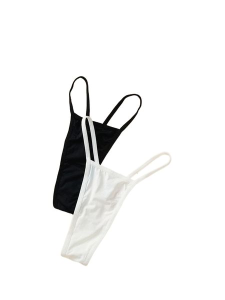 

2pcs high cut thong panty i8ak#, Black;red