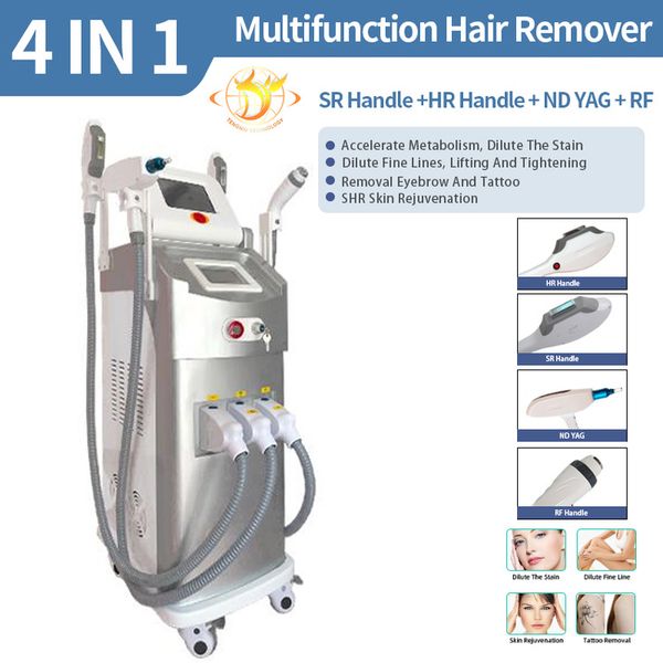 

multifunction ipl hair removal hr machine tattoo remover nd yag laser rf face lift treatment, Black