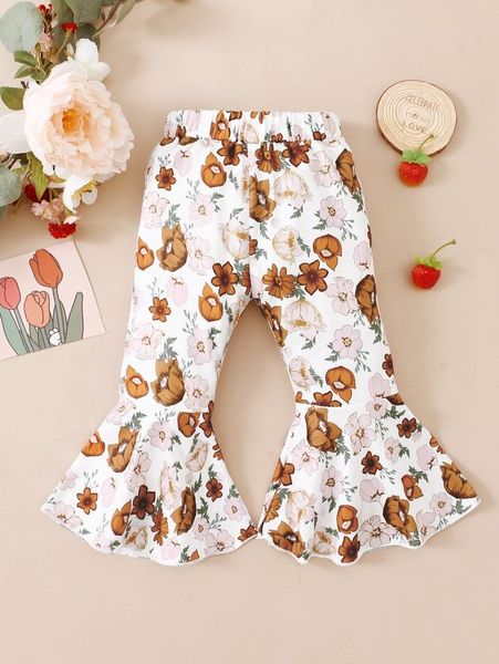 

baby floral print flare leg pants she01, Blue