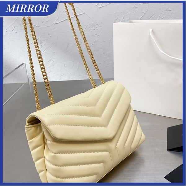 

mirror women shoulder bag messenger bags classic small square purse cowhide leather golden chain high solid color multiple colors