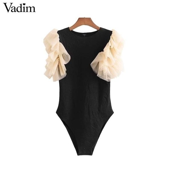 

women knitted patchwork skinny bodysuits short sleeve stretchy sim fit female casual basic playsuits mujer kb226 y200401, Black;white