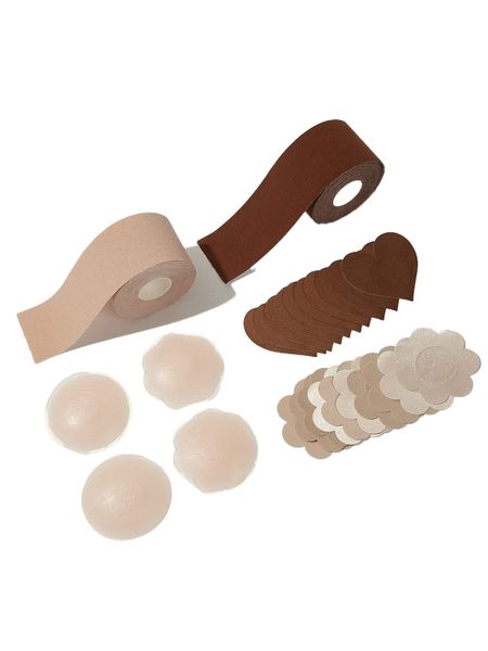 

12pairs nipple cover & 2rolls adhesive breast tape 74qp#, Black;red