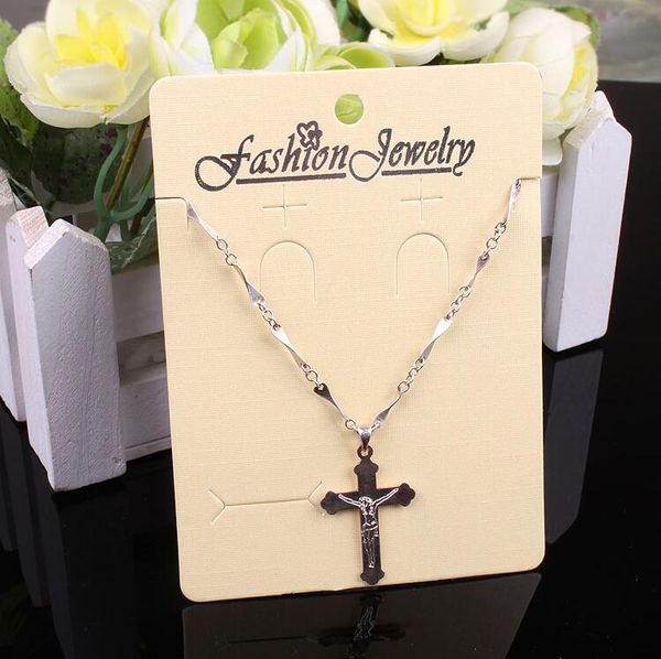 

white and beige women&men necklace necklaces jewelry packaging display cards in bulk 2022, Black;white