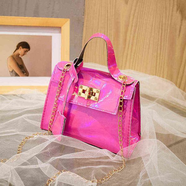 

2022 new colourful pu square flicker handbags fashion retro women's chain purses niche design single shoulder crossbody bag