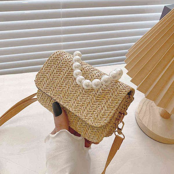 

summer beach bag vintage straw handbags for women fashion tote luxury designer handbags trend casual summer vacation travel bags y220527
