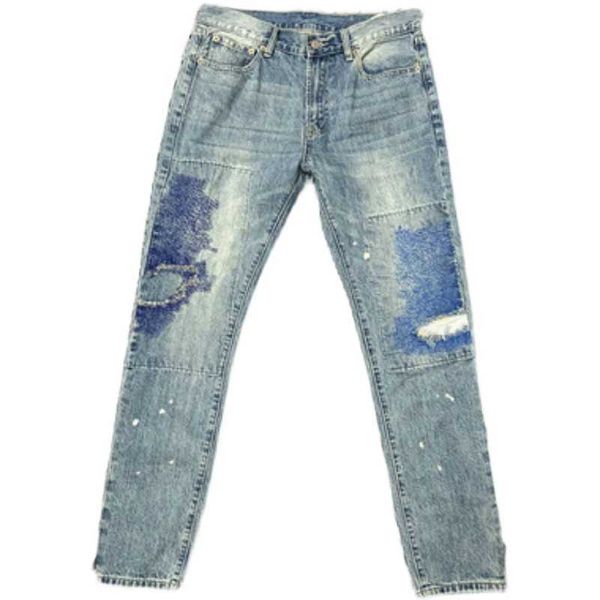 

men's jeans heavy empire washed jeans men women, Blue