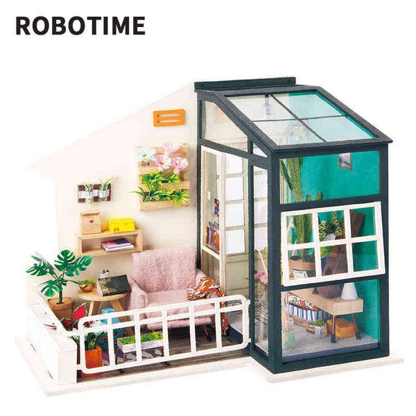 

robotime wooden dollhouse with furniture & light diy miniature house perfect gift for boys and girls aa220325