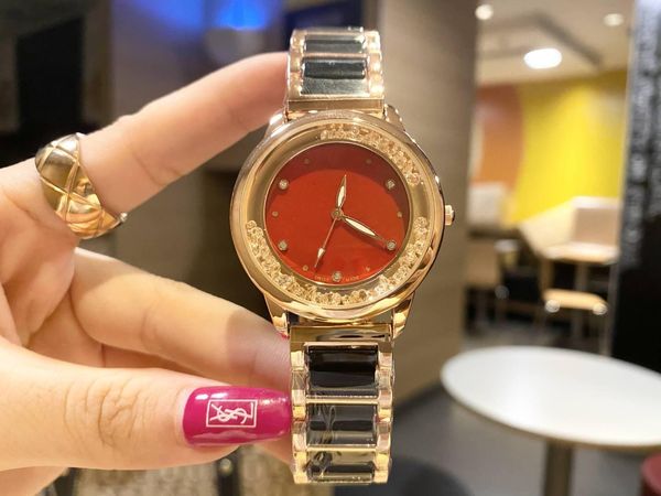 2022 Новое поступление роскошные женские часы Три иглы серии кварцевые часы женские дизайнерские наручные часы Лучшие марки стальные ремень мода подарок для девушки