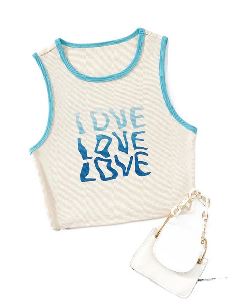 

letter graphic contrast binding cami s6vg#, White