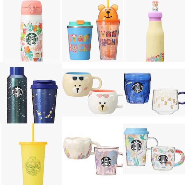 

starbucks cup 2022 summer beach bear mug stainless steel thermos handy strawa29c